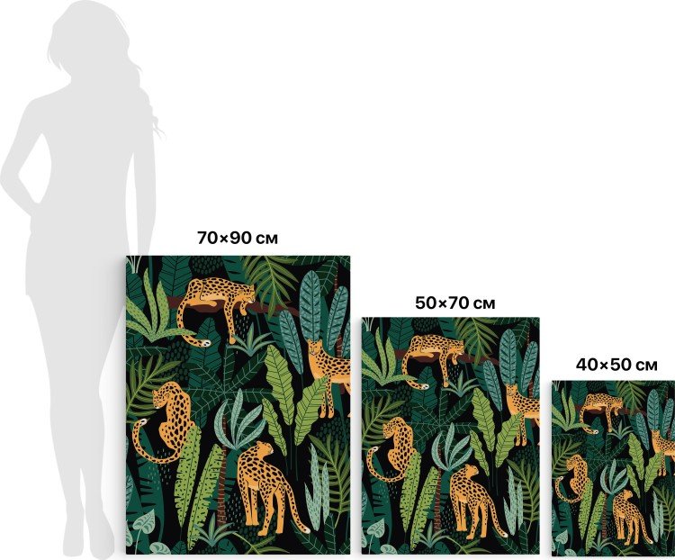 Картина на холсте «Леопарды в джунглях»