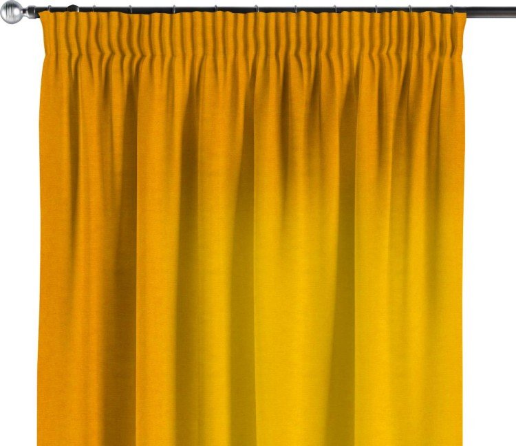 Комплект штор на тесьме «Карандаш», вельвет цвет желтый